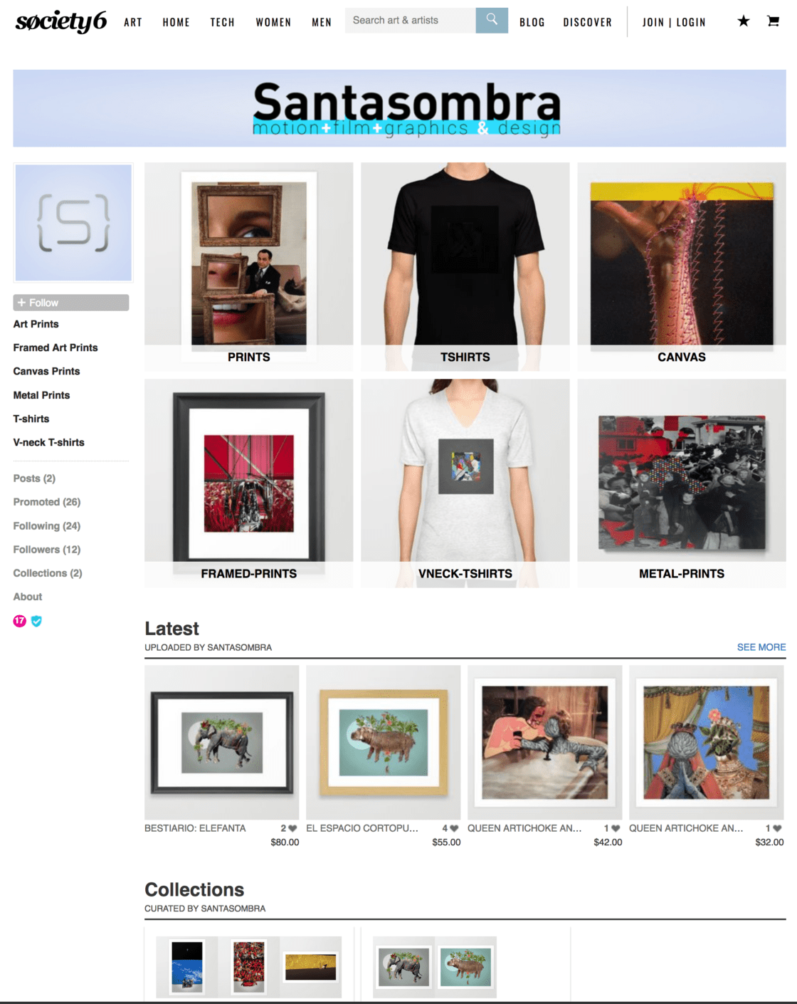 society 6 santasombra store victor ruano